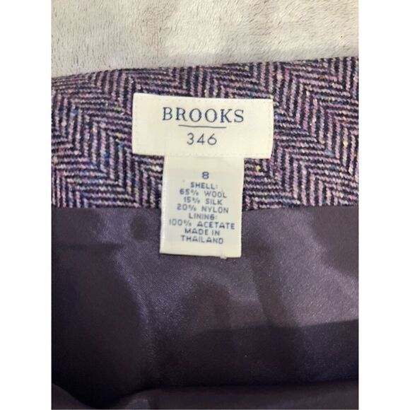 Brooks 346 Wool Silk Blend Purple MIDI Skirt 8 - Picture 5 of 7